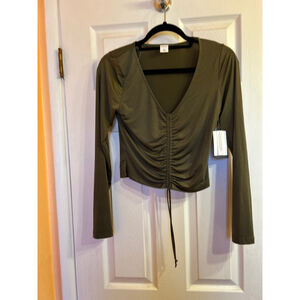 NWT olive green long sleeve top